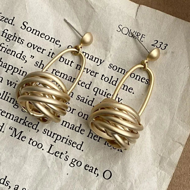Minimalist Matte Circle Knot Earrings