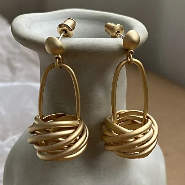 Minimalist Matte Circle Knot Earrings