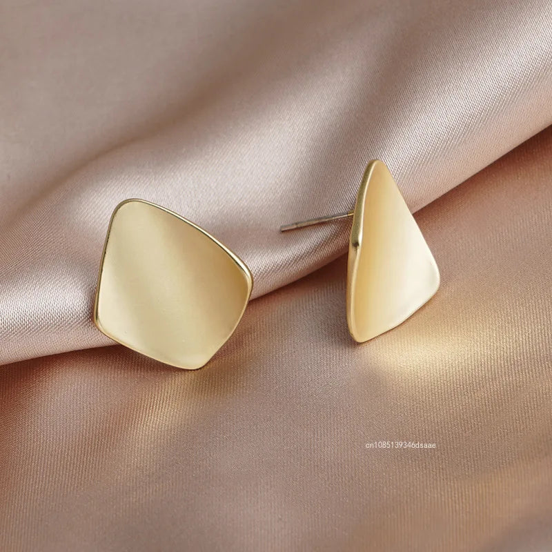 Retro Matte Square Stud Earrings
