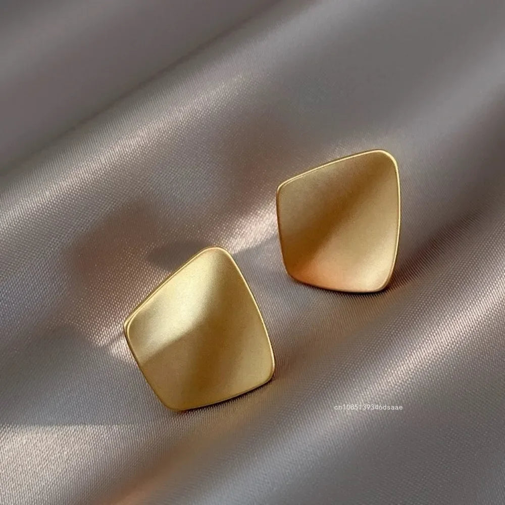 Retro Matte Square Stud Earrings