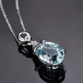 Sky Blue Water Drop Pendant Necklace