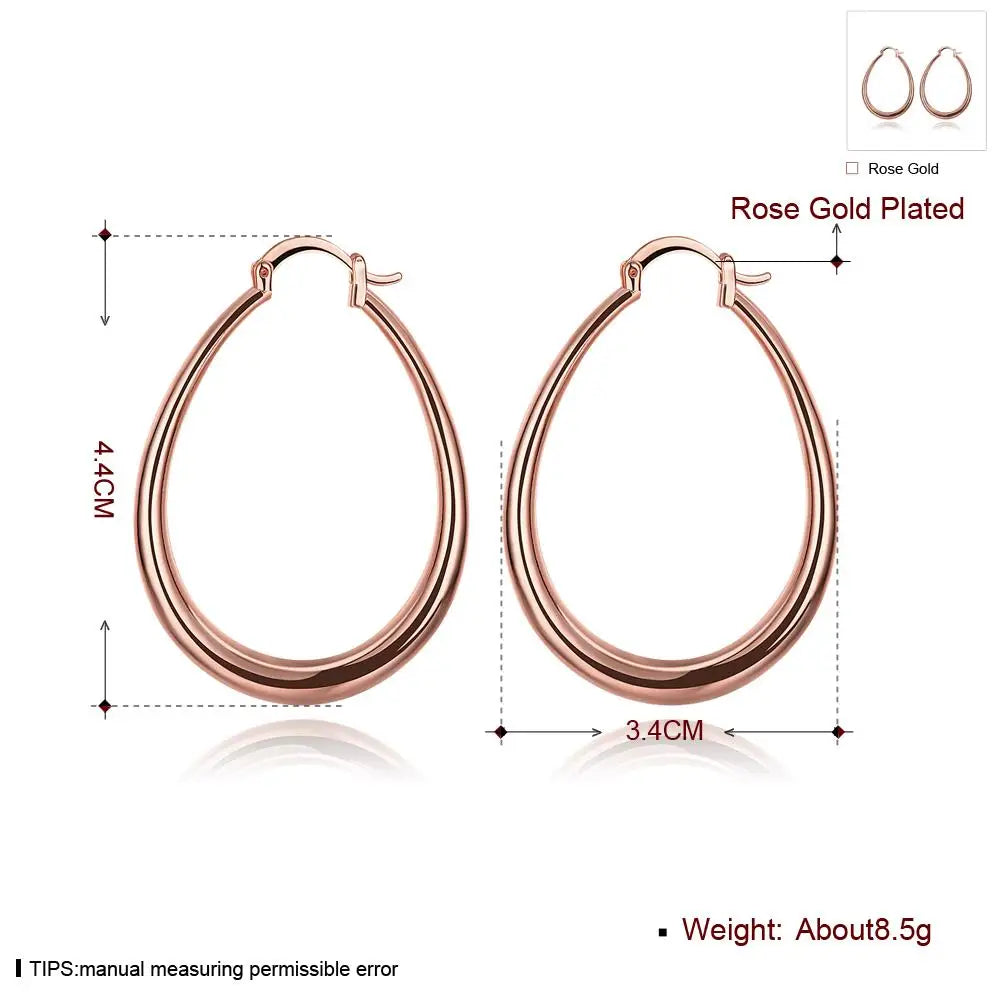 18K Gold Plated Oval Hoop Earrings