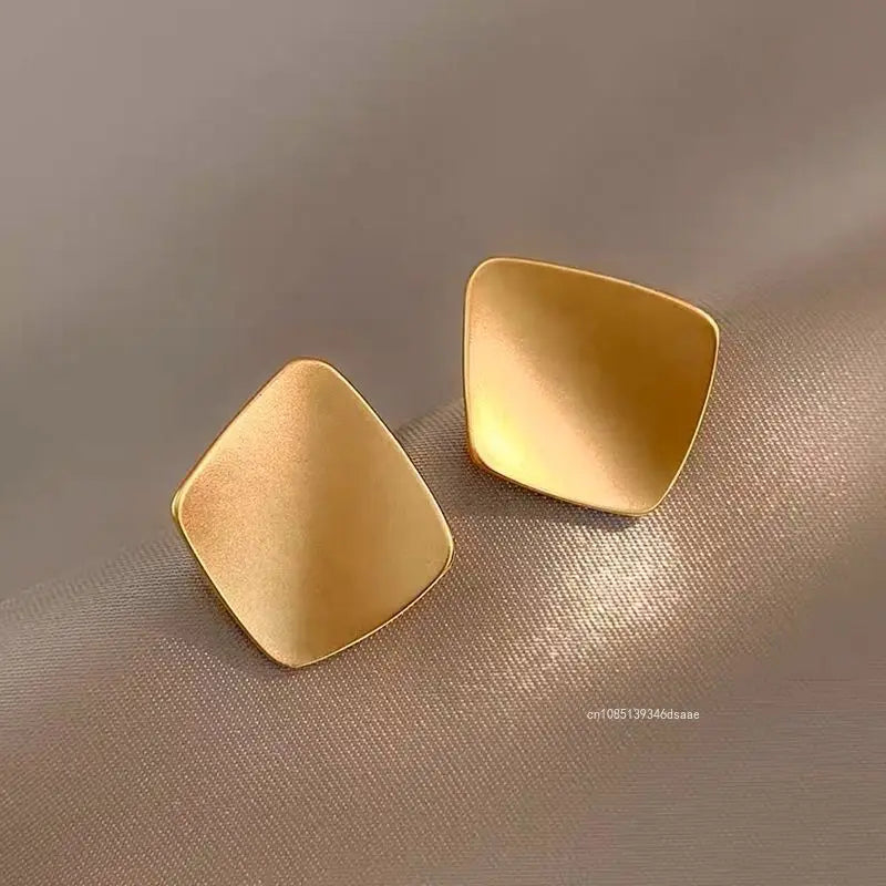Retro Matte Square Stud Earrings
