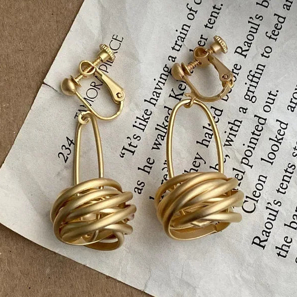 Minimalist Matte Circle Knot Earrings